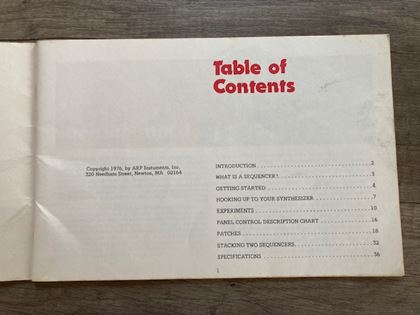 Arp-Sequencer Owner's Manual